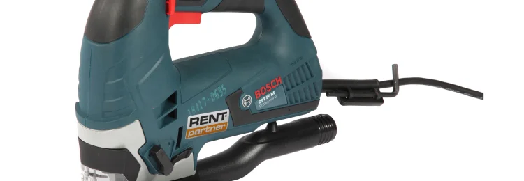 Blaue Stichsäge mit Kabel